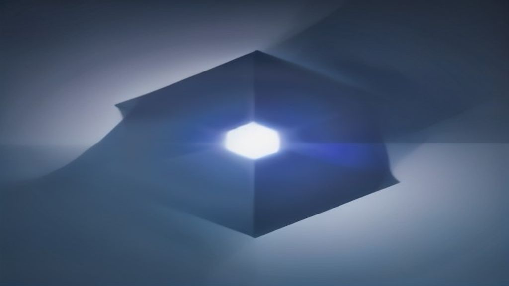 A hexagonal block with a white core coming alight