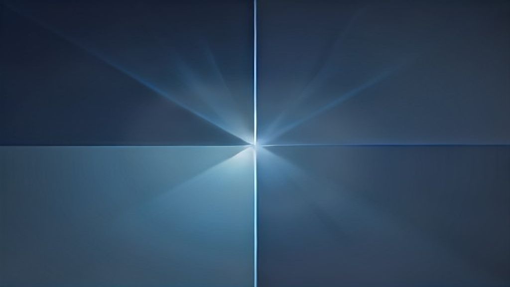 A field split by two lines, light spreading from where they cross